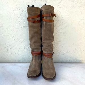 Frye Jane Strappy Tall Suede Boots